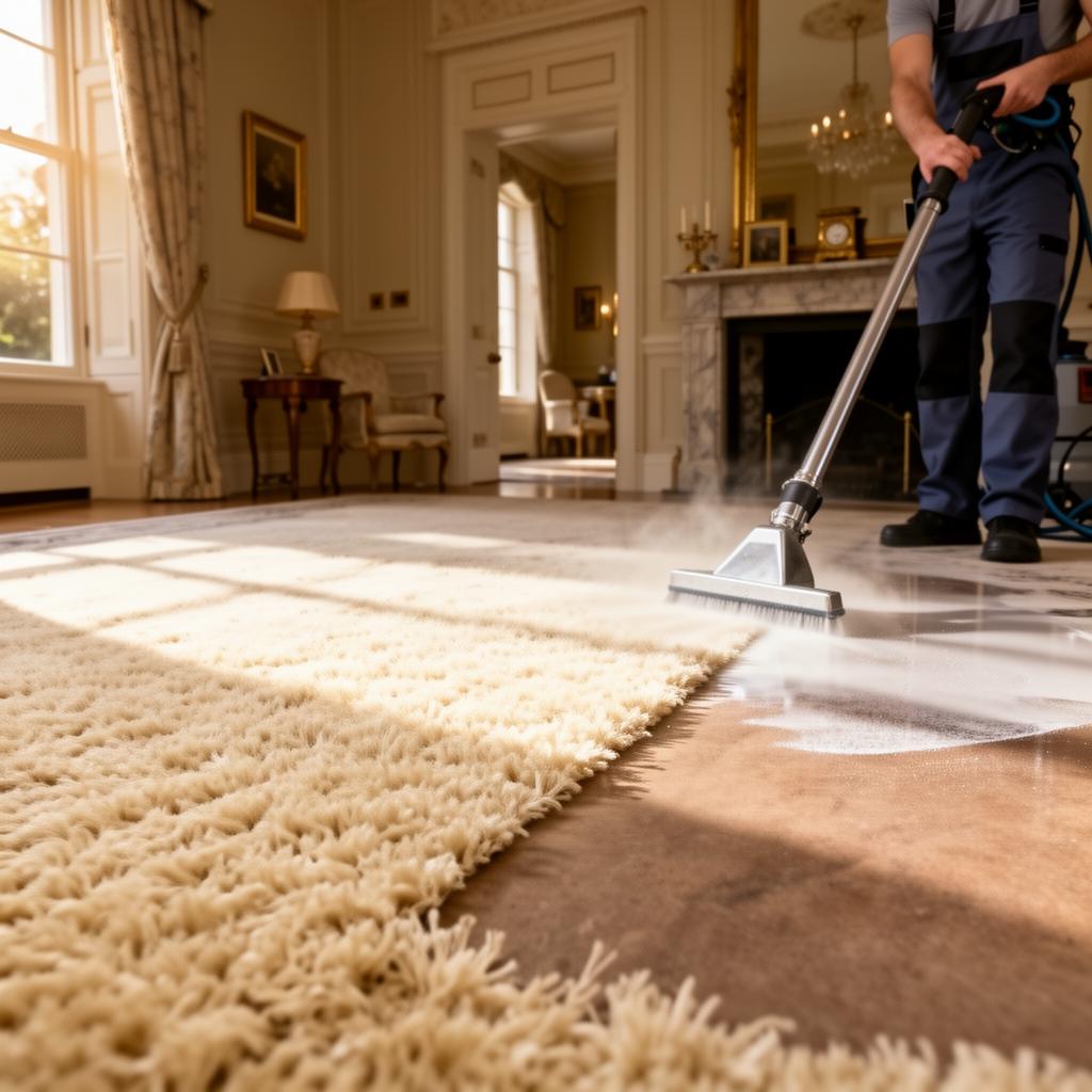 Professional carpet cleaning in a Nottingham living room